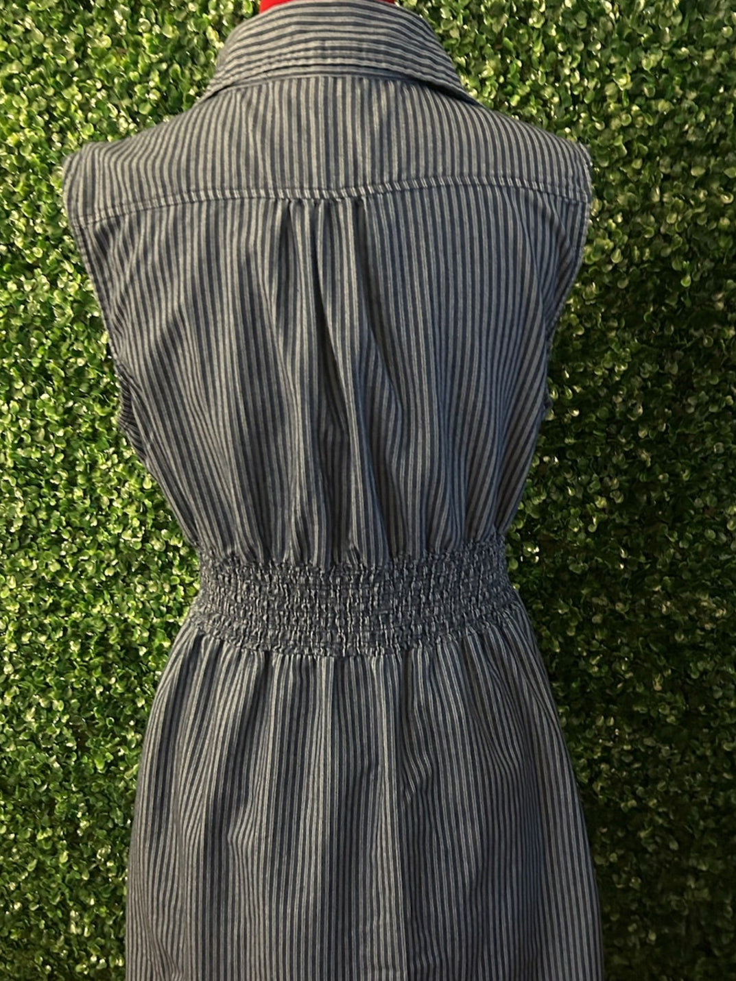 J Gee Sleeveless Striped denim dress