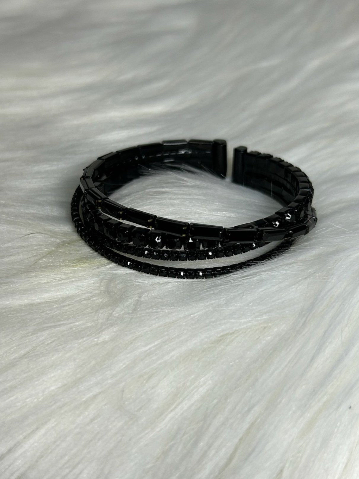 Black Beaded Cuff