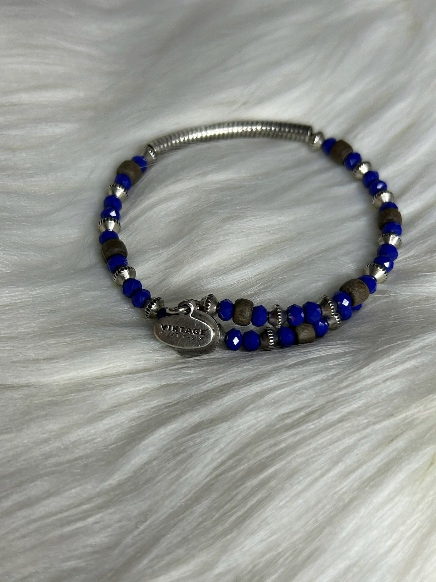 Vintage Blue Beaded Bracelet