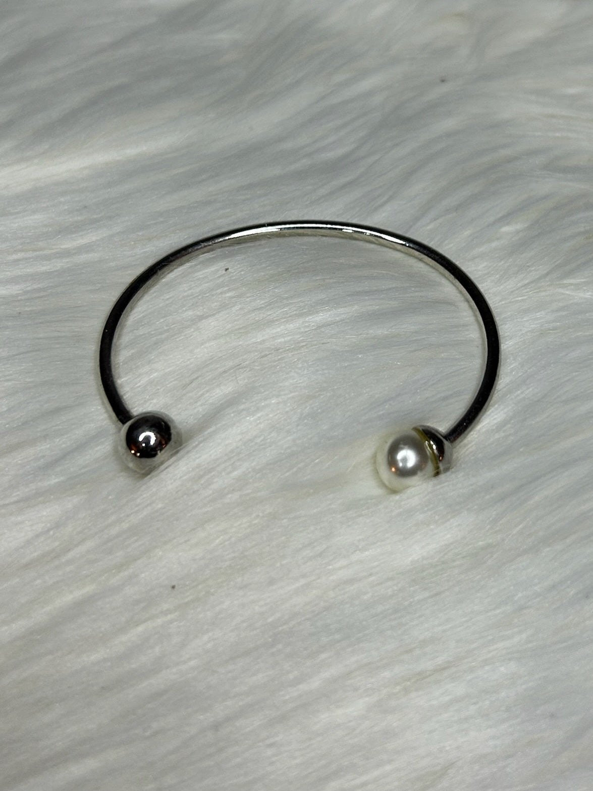 Silver Cuff with Pearl