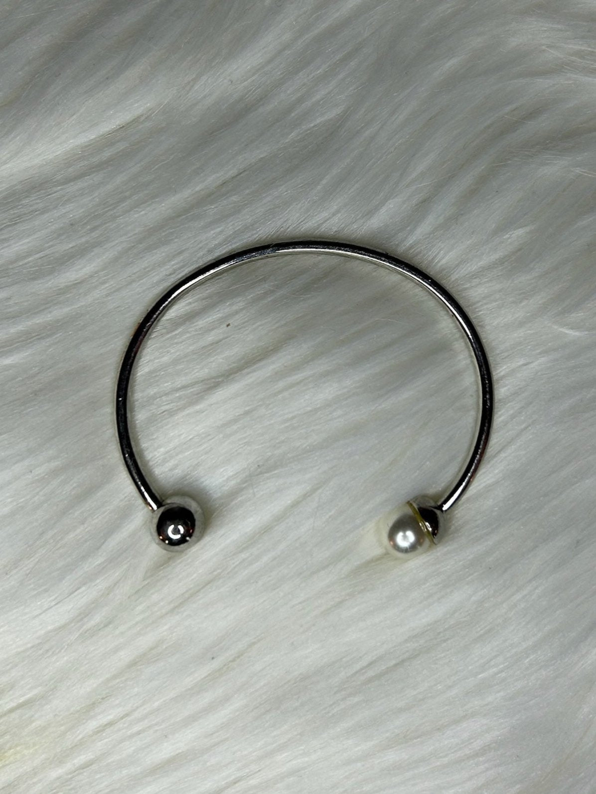Silver Cuff with Pearl
