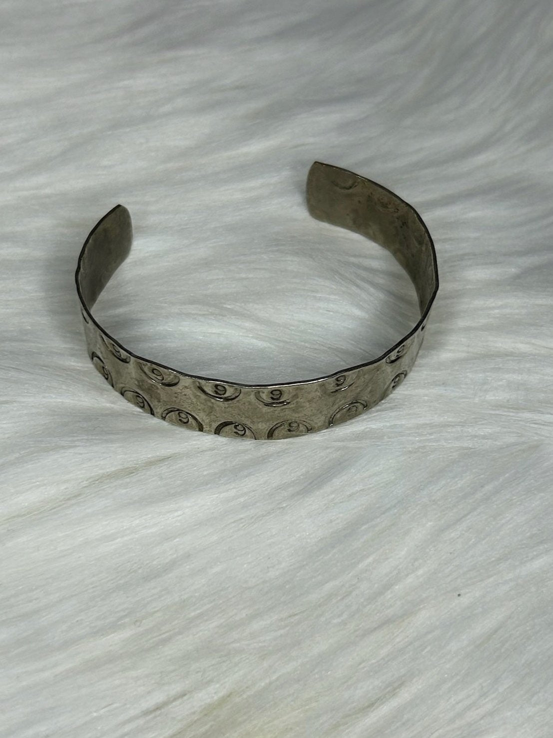 Silver Number Cuff Bracelet