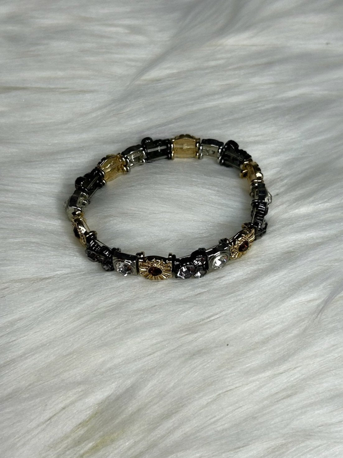 Two Toned Rhinestone Bracelet