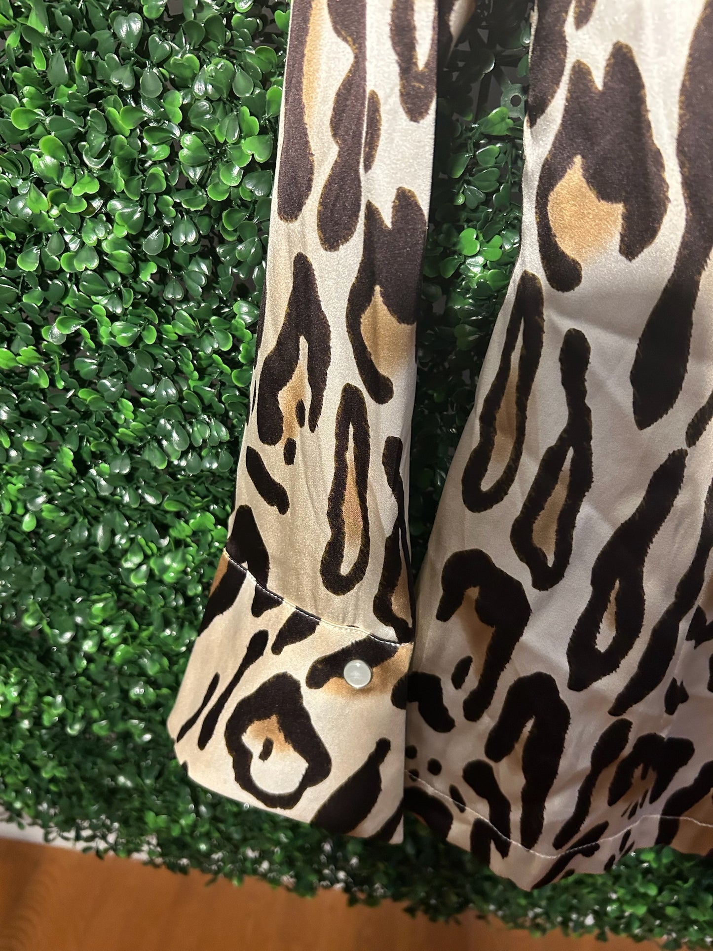 Cache Animal Print Silk Top
