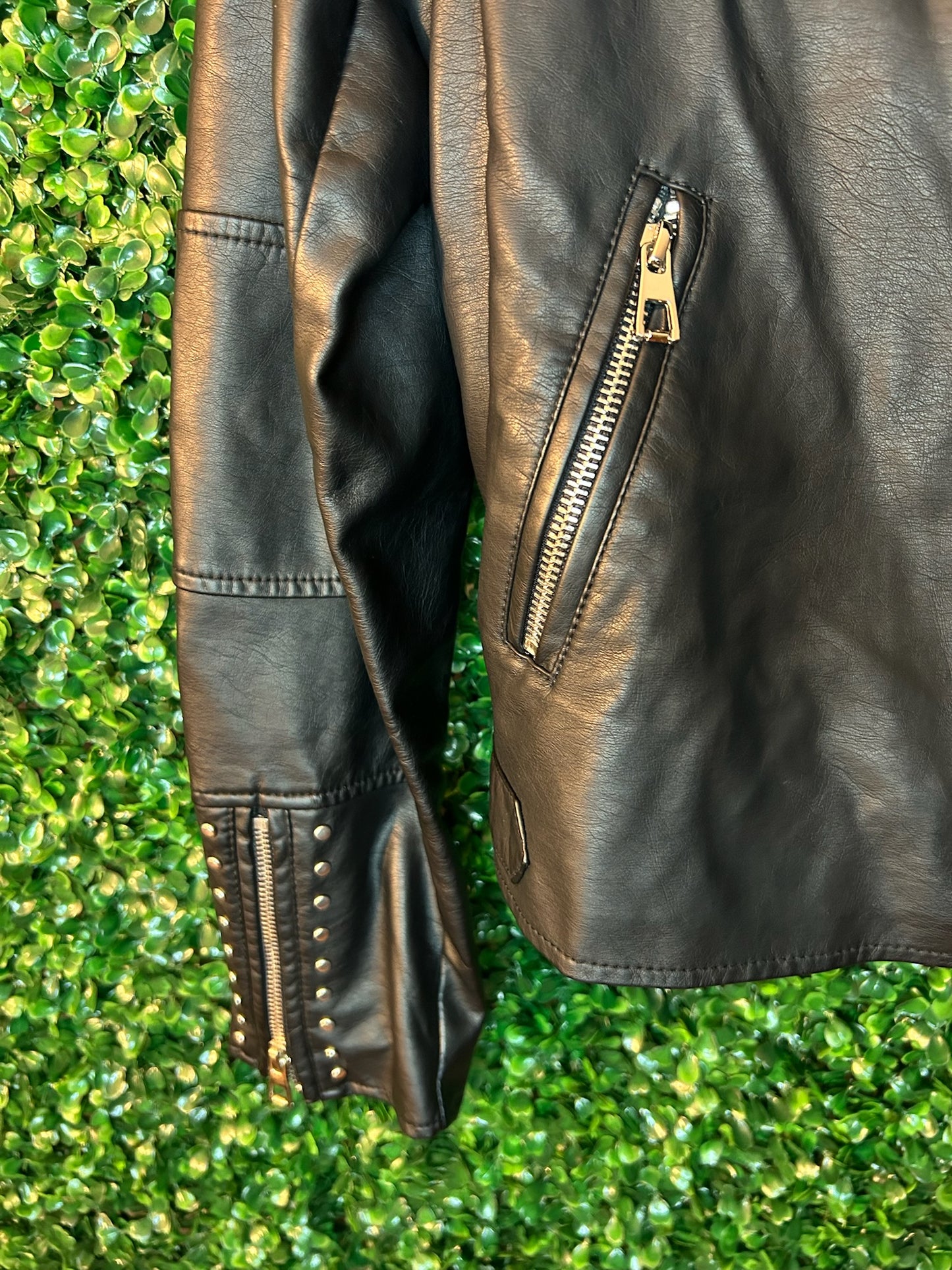 Bebe Black Faux Studded Jacket