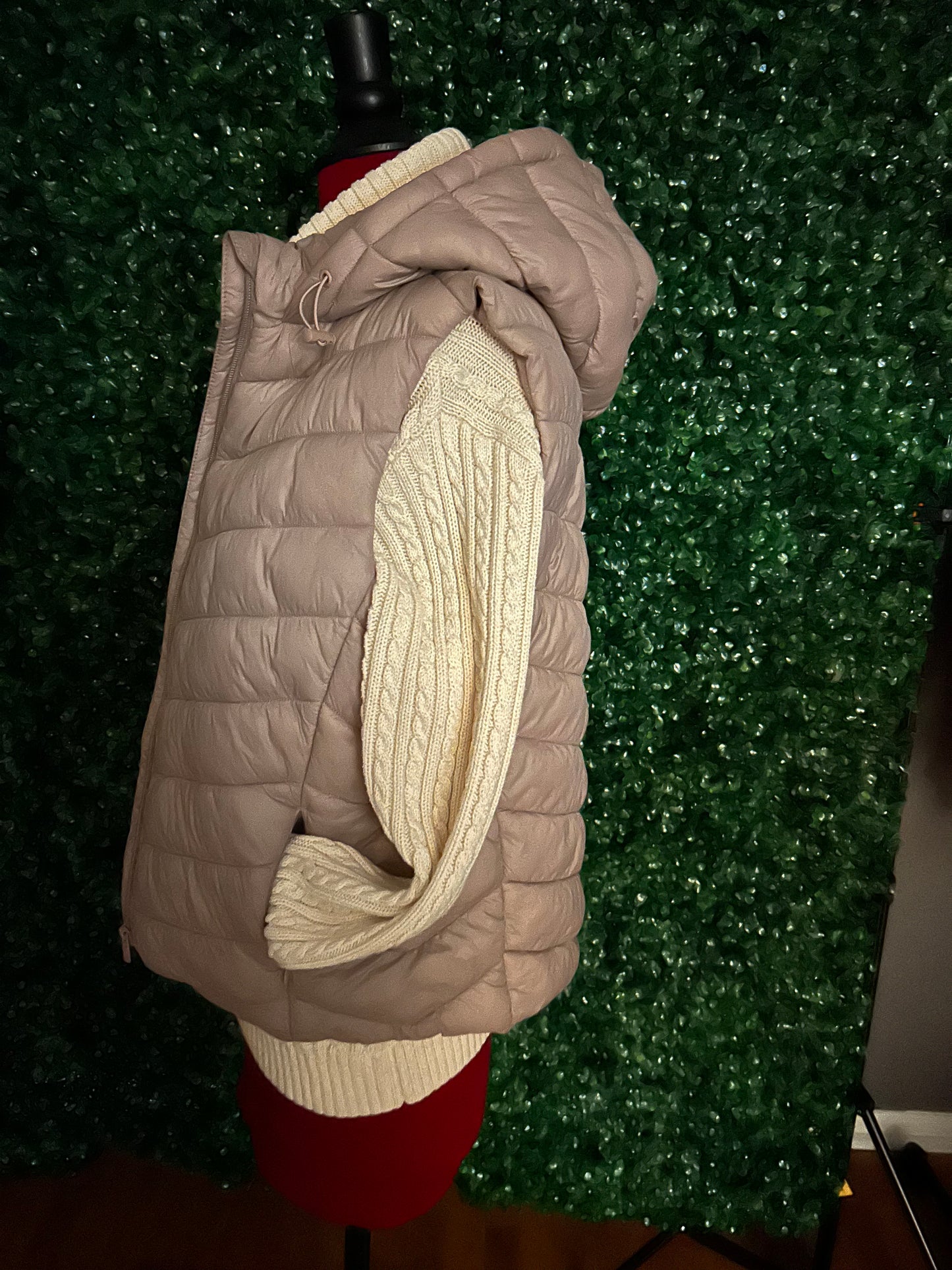Hooded Ski Vest and Turtleneck sweater