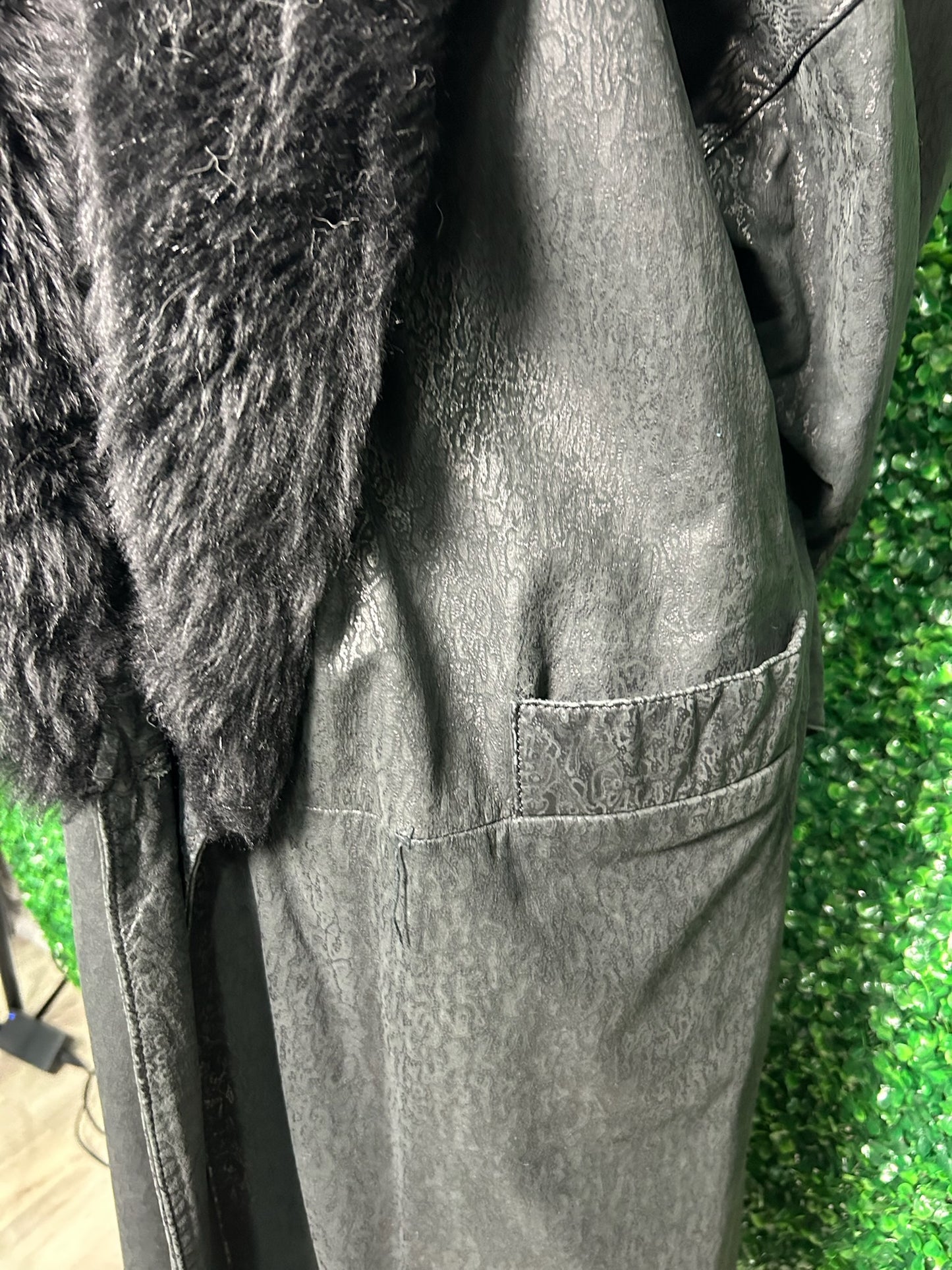 Avanti Black Leather Trench