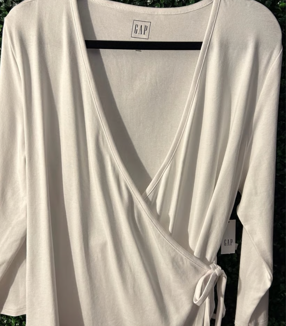 GAP White Wrap Top