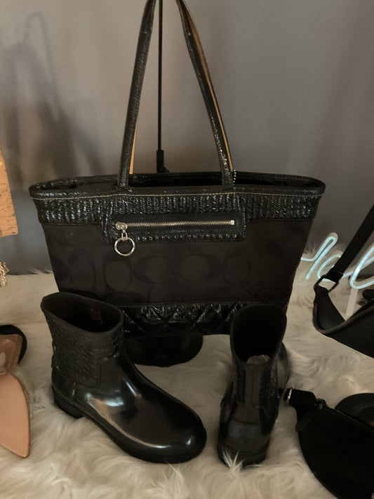 Coach Rain boots and Vintage Handbag