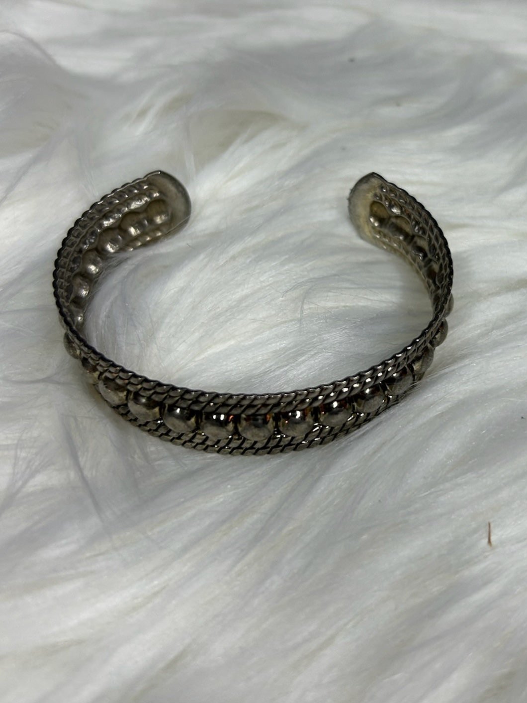 Silver Beaded Cuff