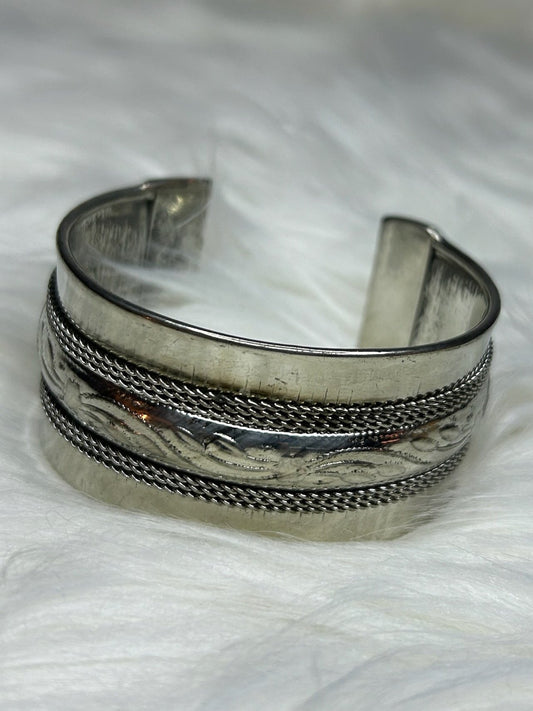 Silver Textured Cuff