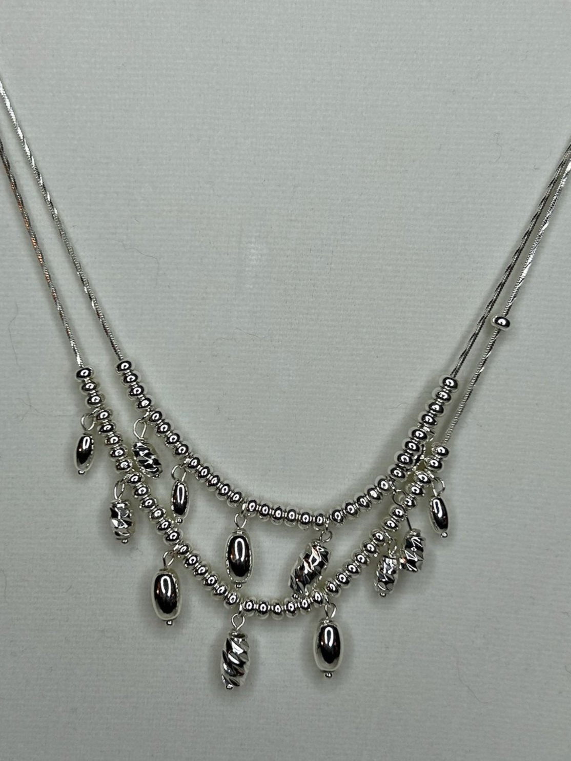 Double Layer Silver Necklace