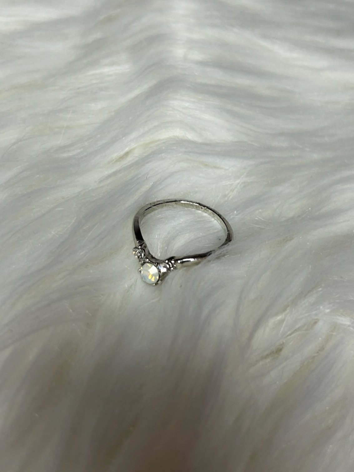 Silver Single Diamond Ring