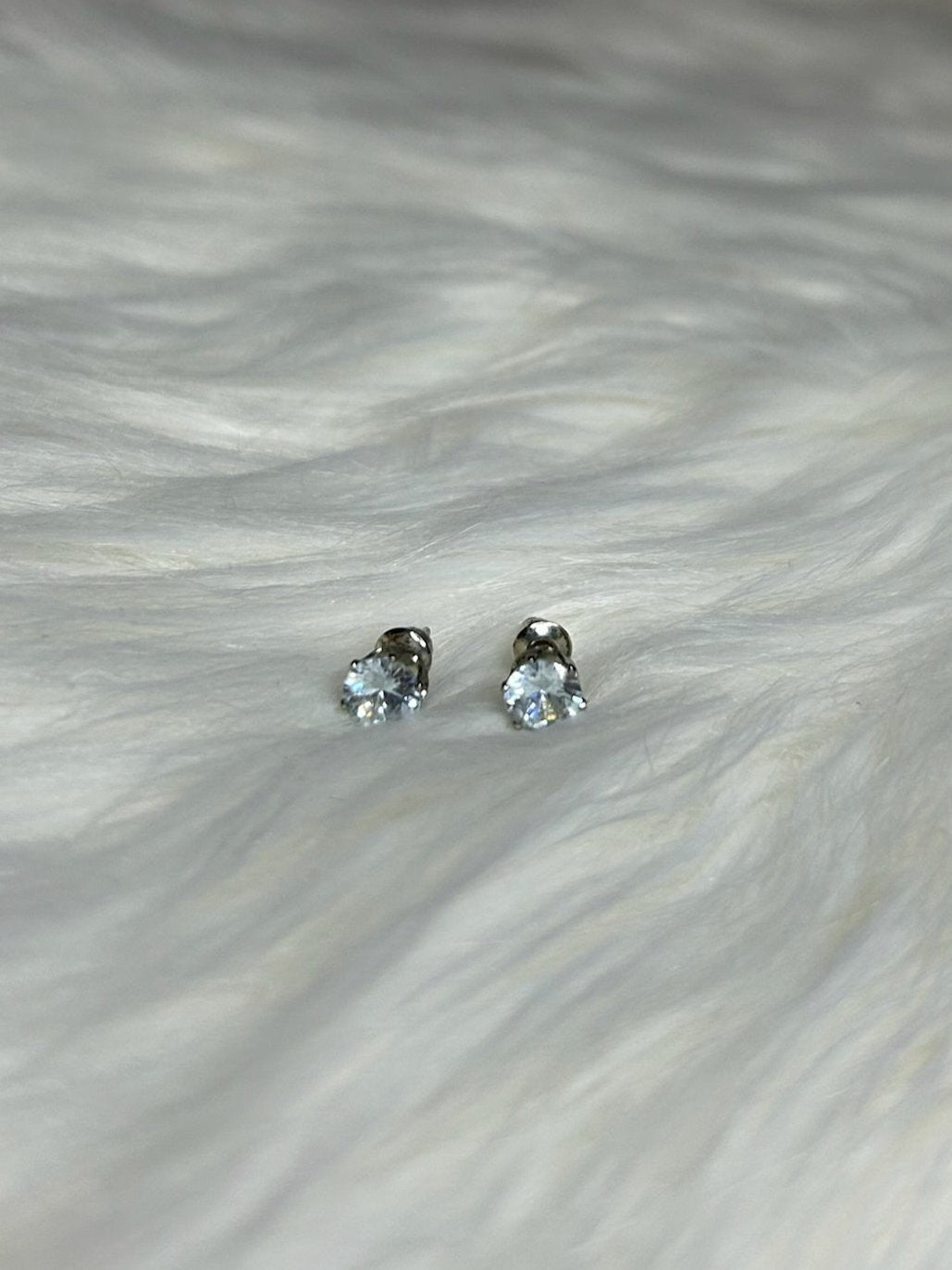 Silver Diamond Earrings