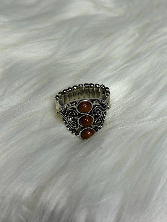 Silver Ring with Brown Stone