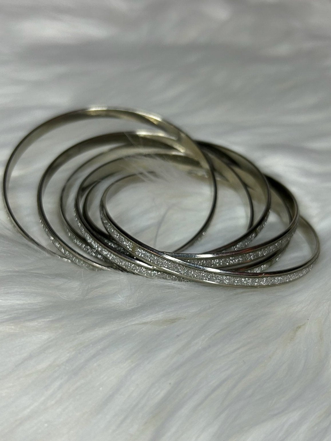 Silver Shimmer Bangle Set