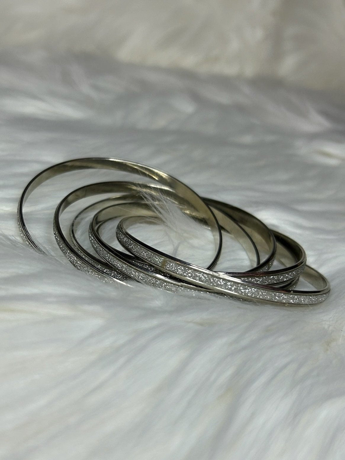 Silver Shimmer Bangle Set