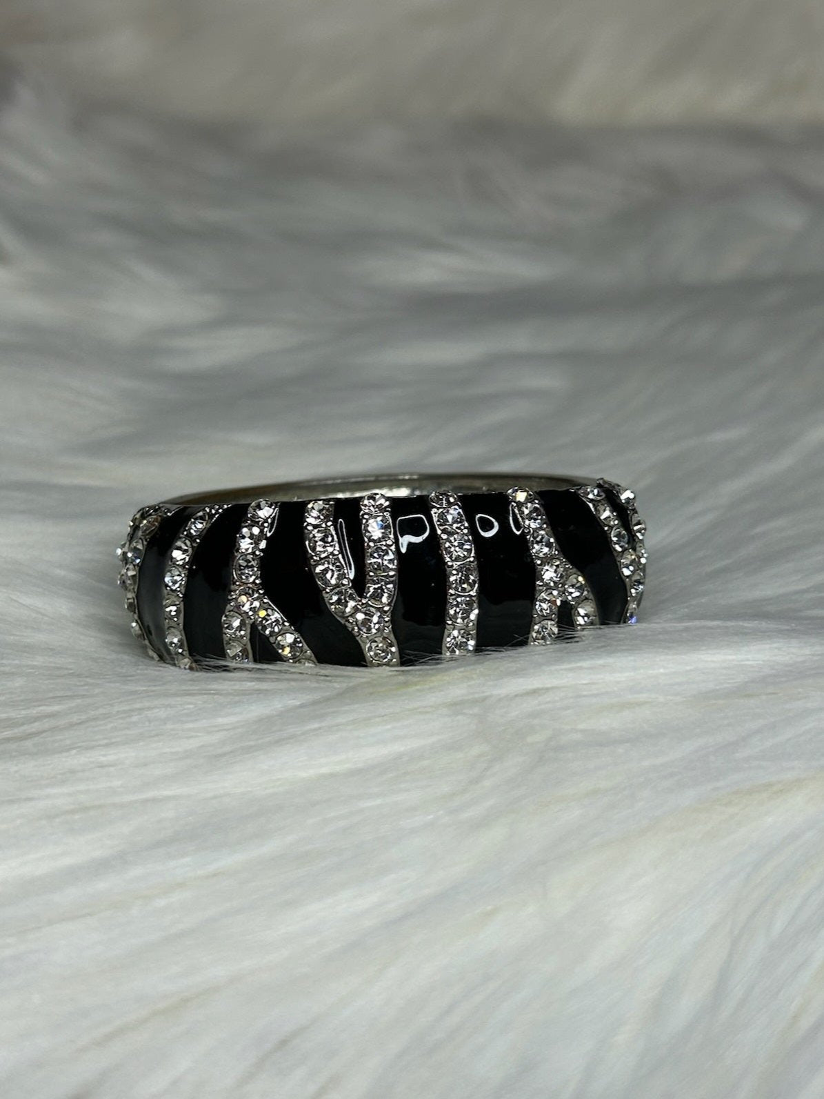 Silver and Black Bangle