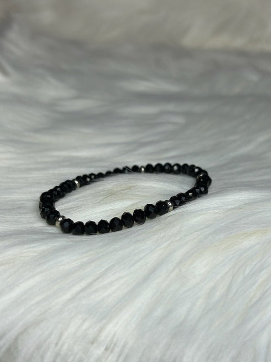 Black Beaded Bracelet