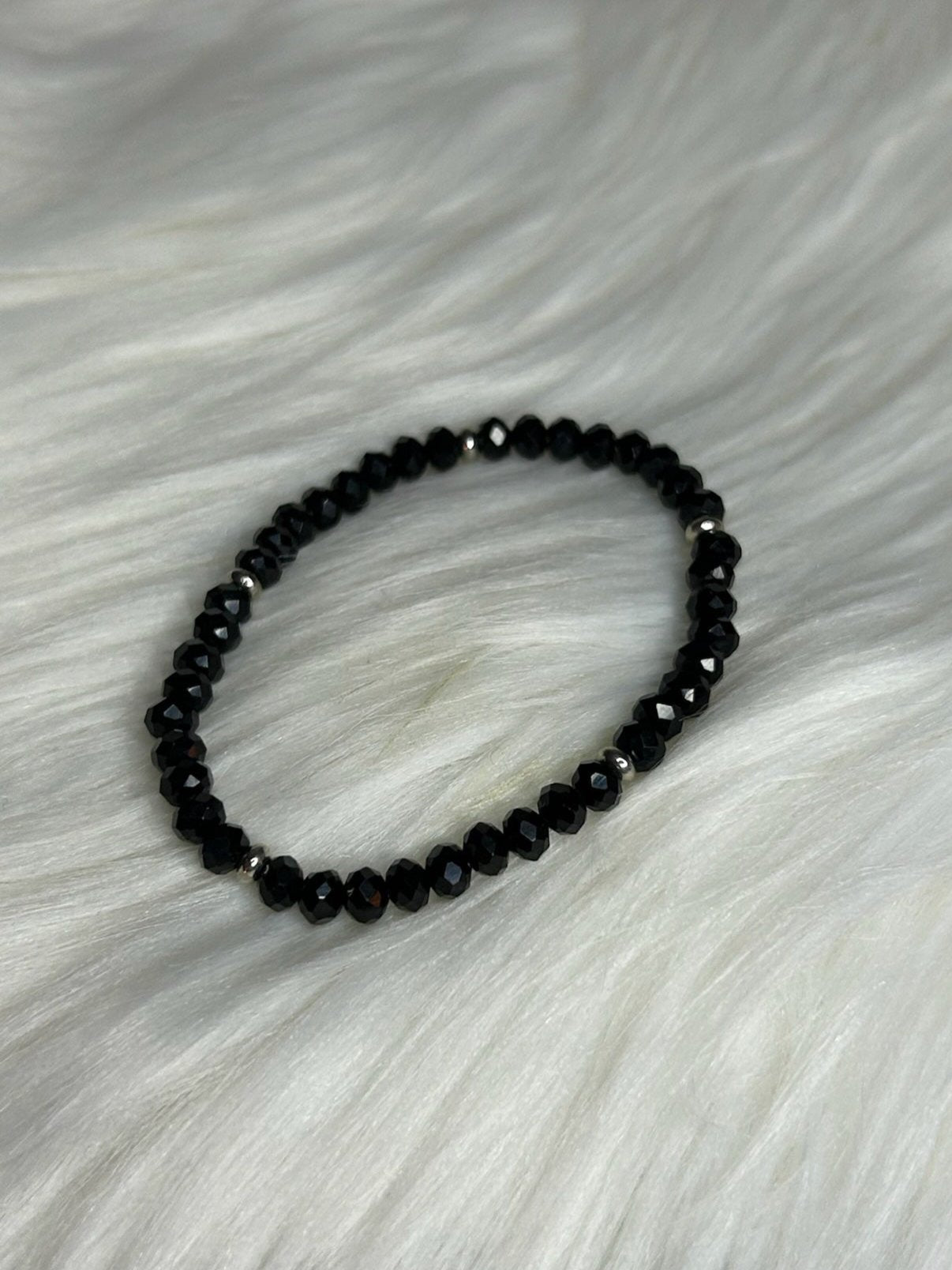 Black Beaded Bracelet