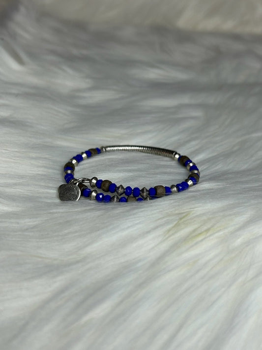 Vintage Blue Beaded Bracelet