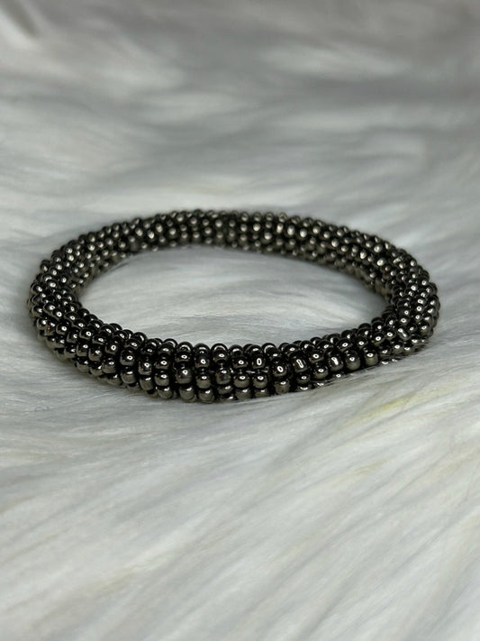 Silver Beaded Bangle