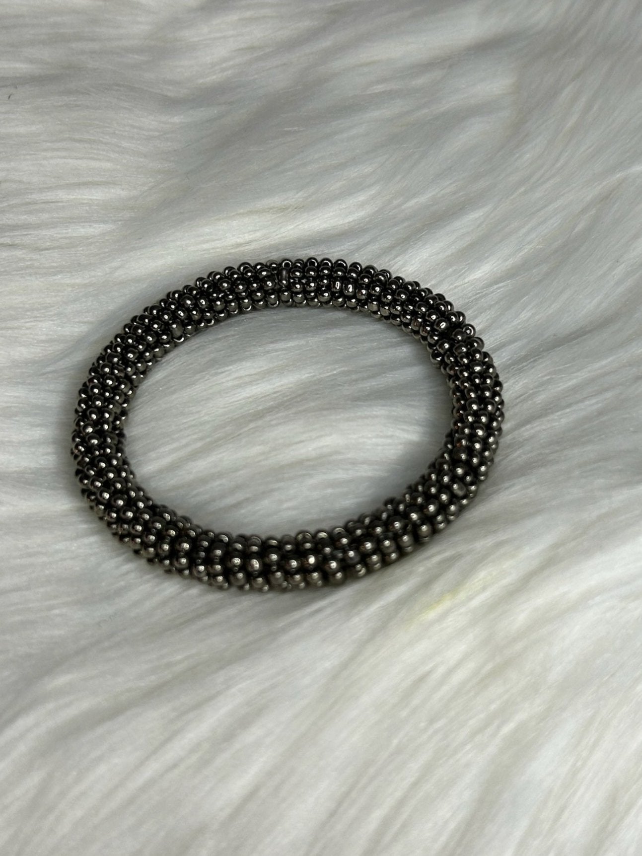 Silver Beaded Bangle