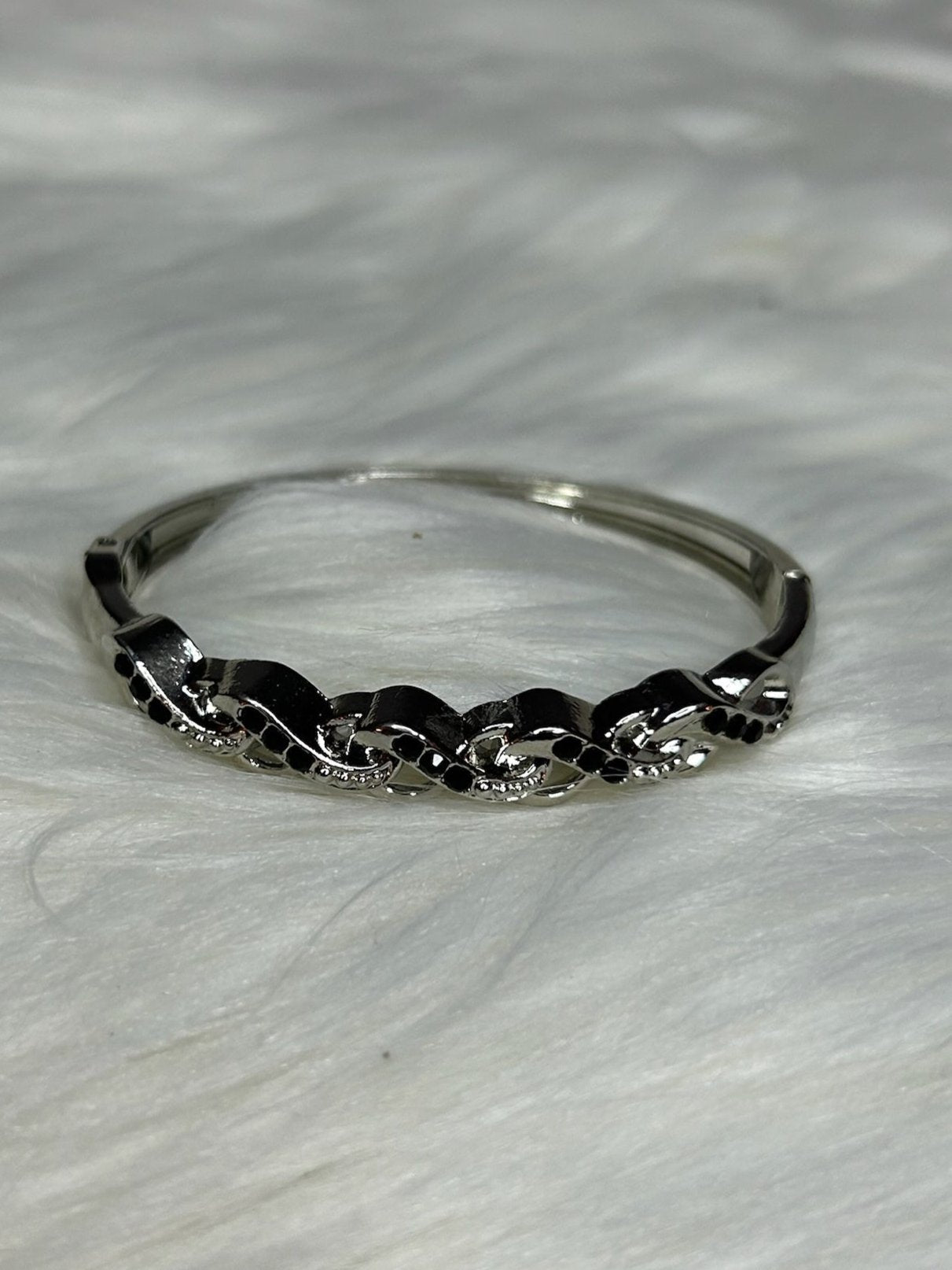 Silver and Black Sterling Bracelet