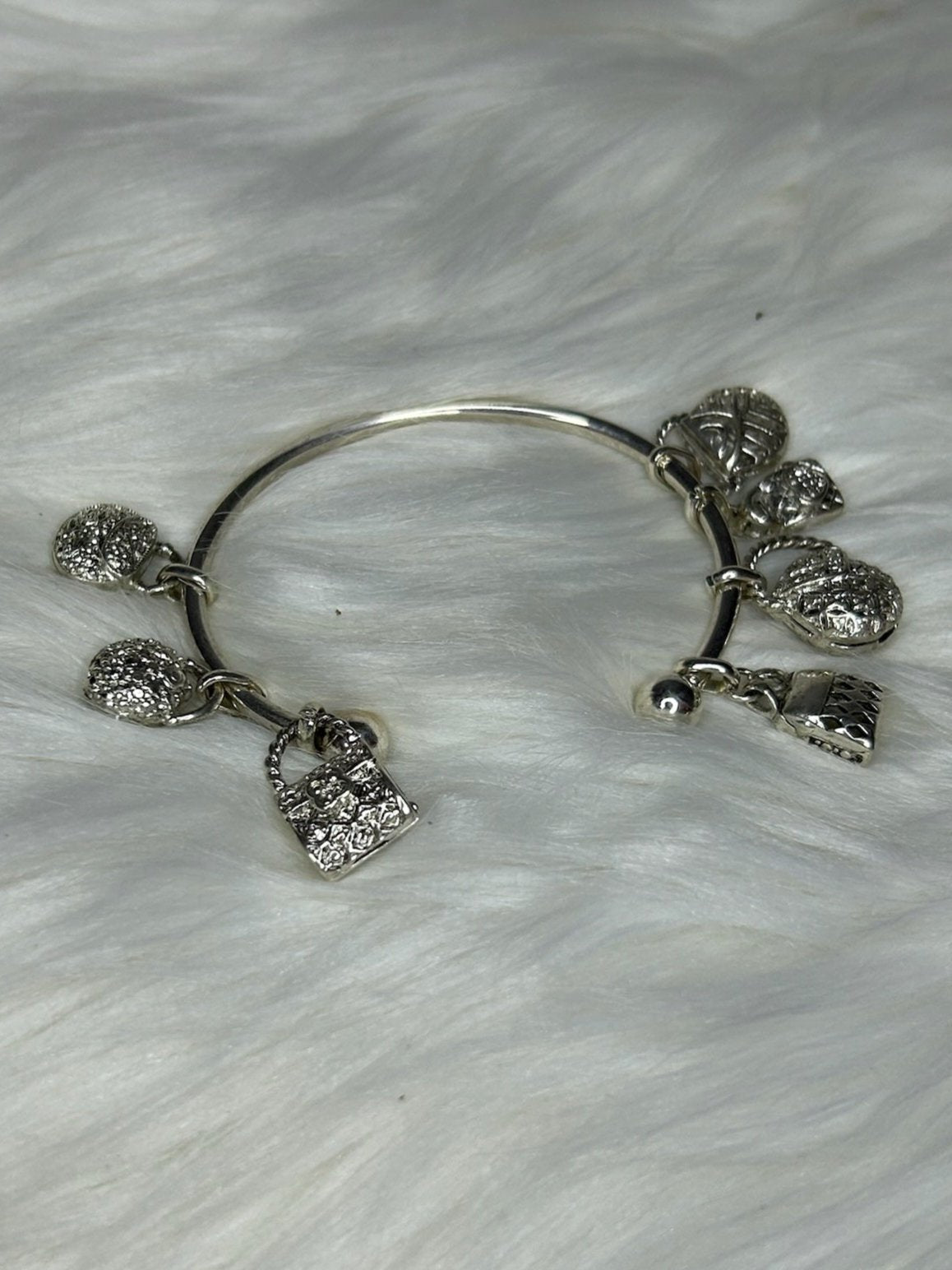 Silver Purse Charm Bracelet