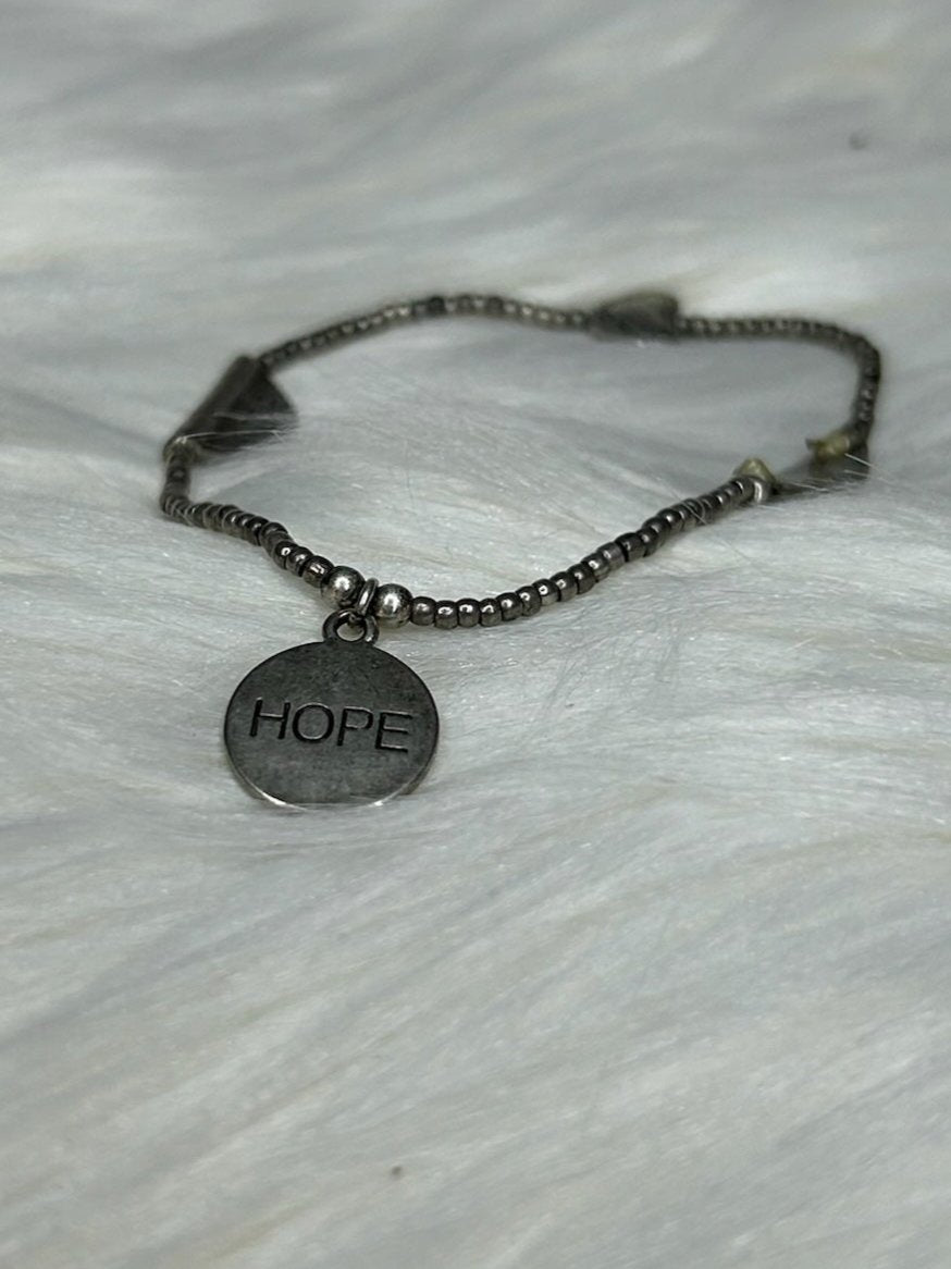 Silver Hope Charm Bracelet