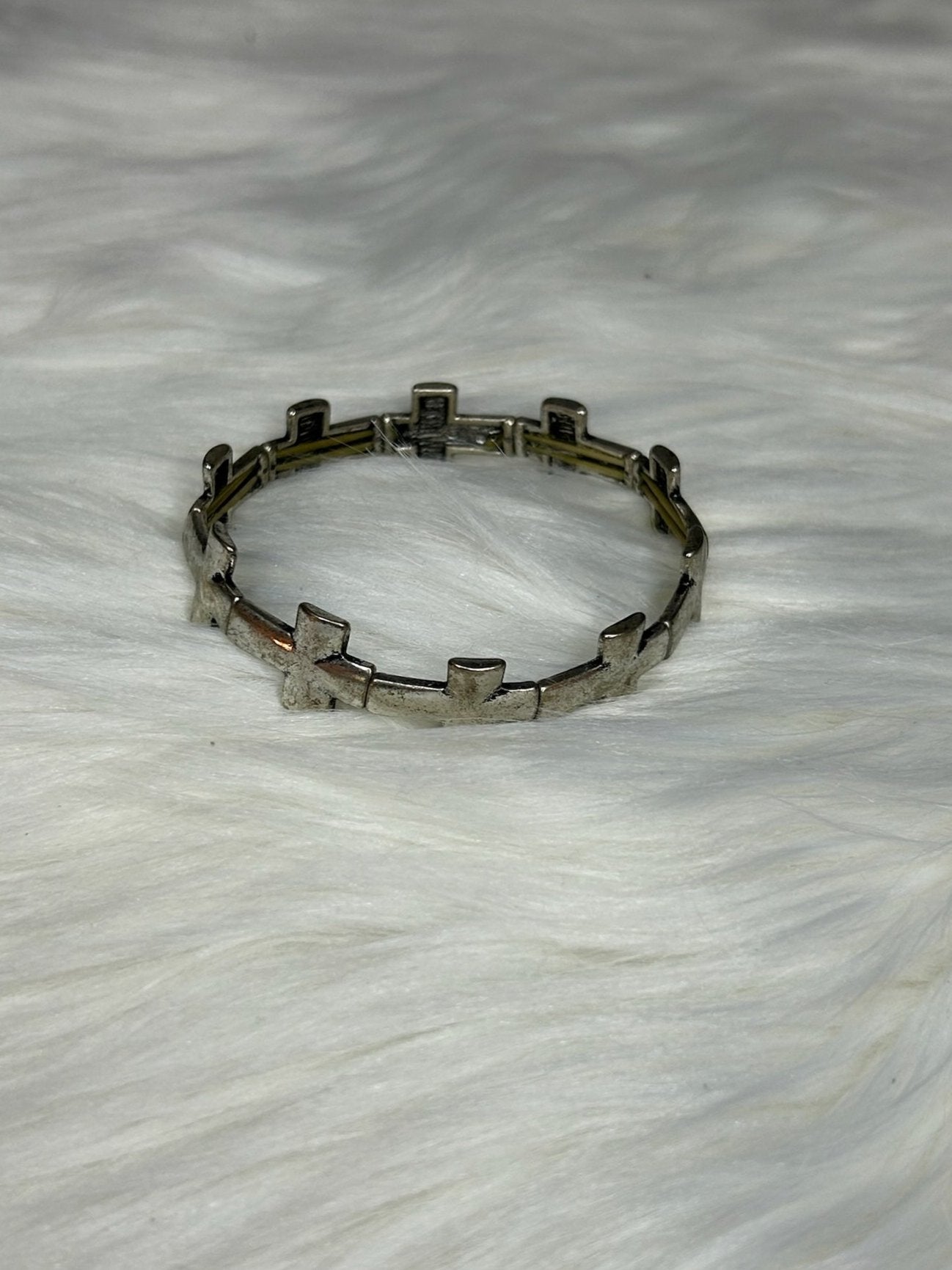 Silver Cross Link Bracelet