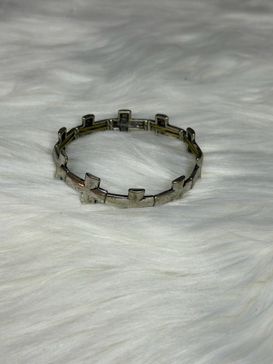 Silver Cross Link Bracelet