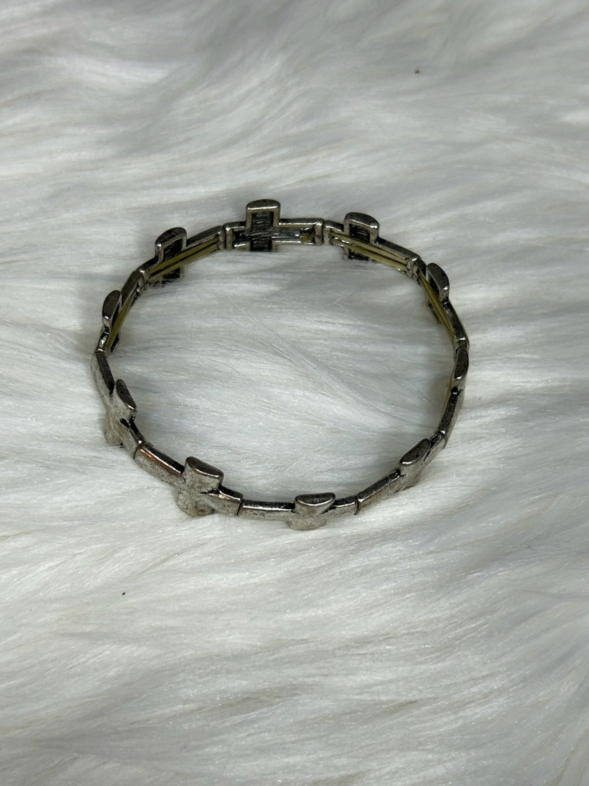 Silver Cross Link Bracelet