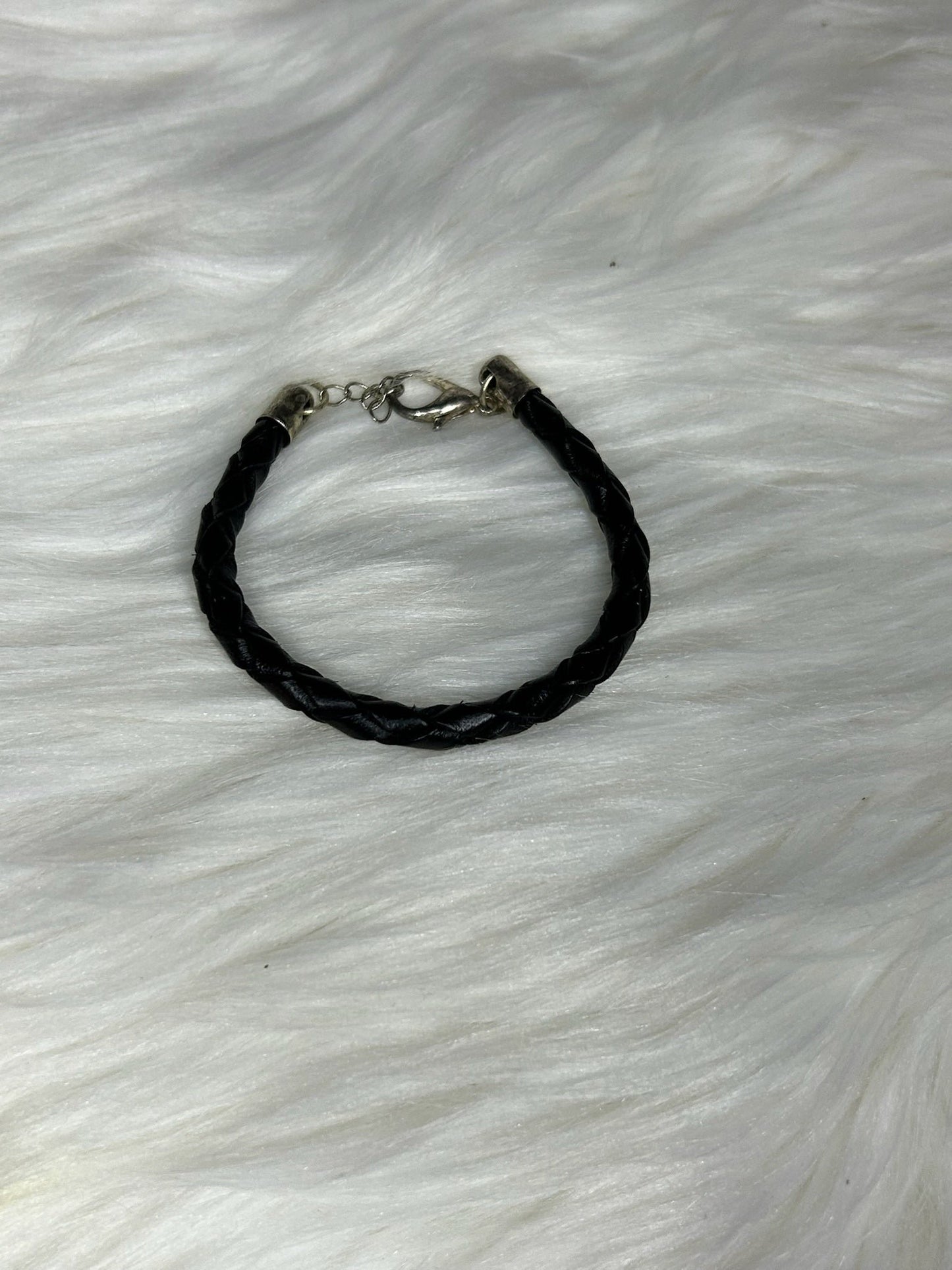 Black Leather Braided Bracelet