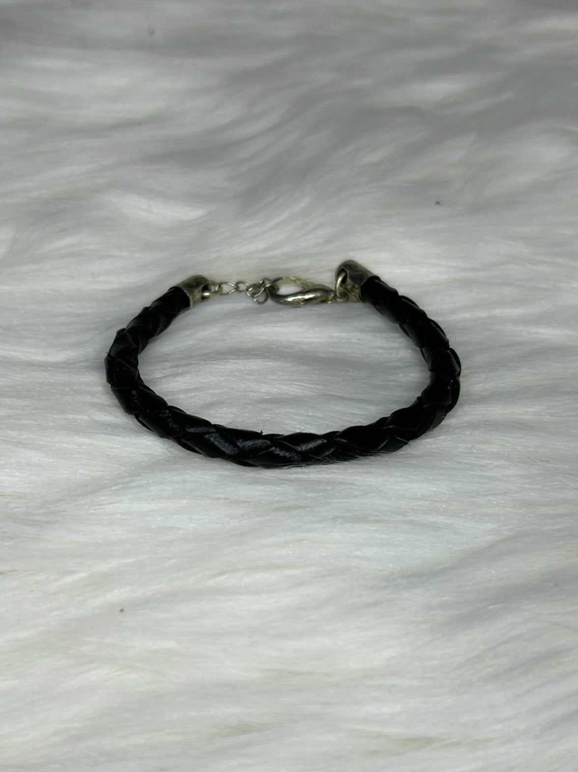 Black Leather Braided Bracelet