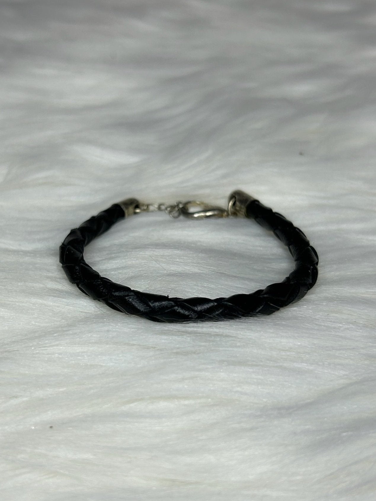 Black Leather Braided Bracelet