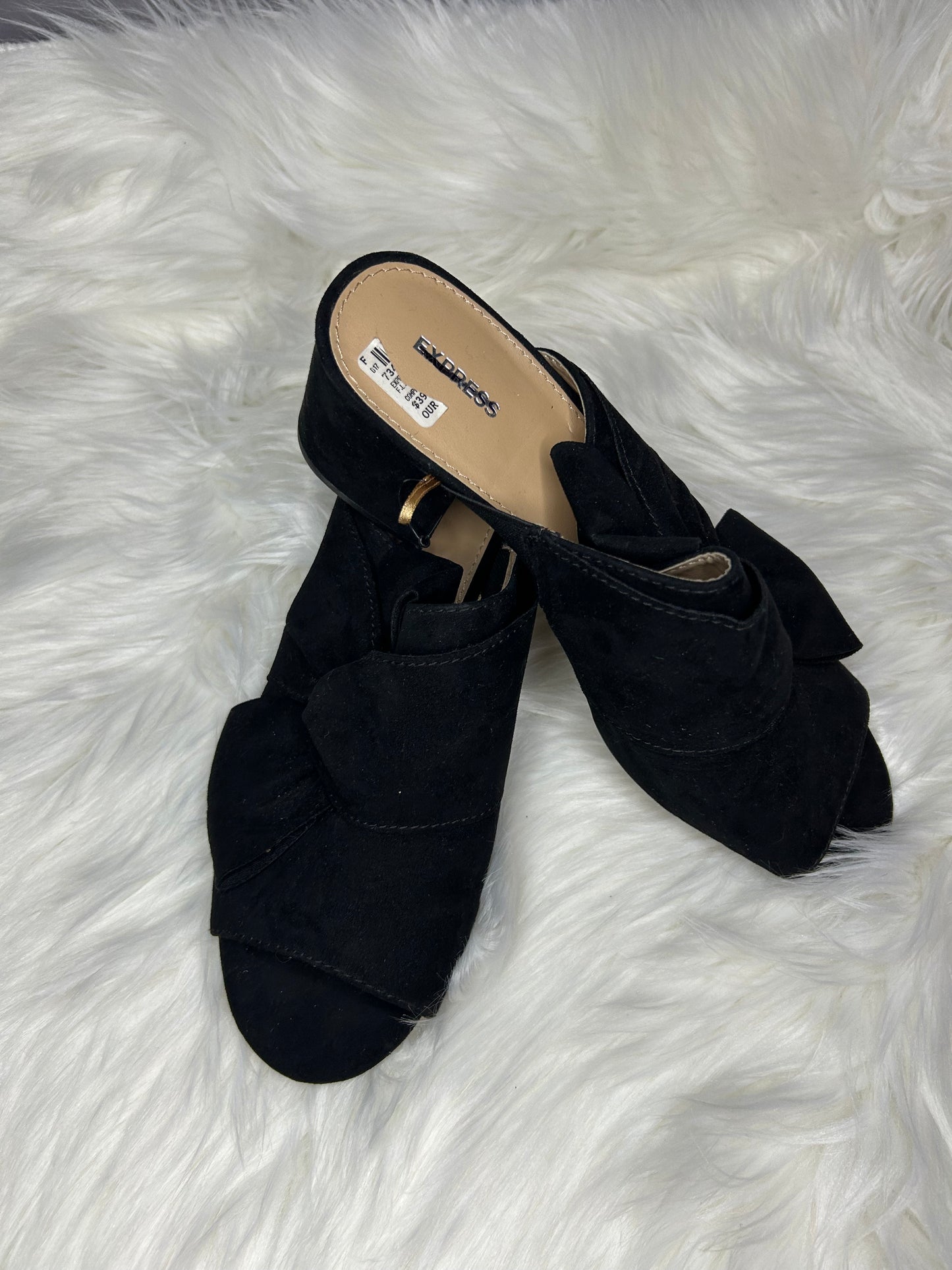 Express Black Suede open toe