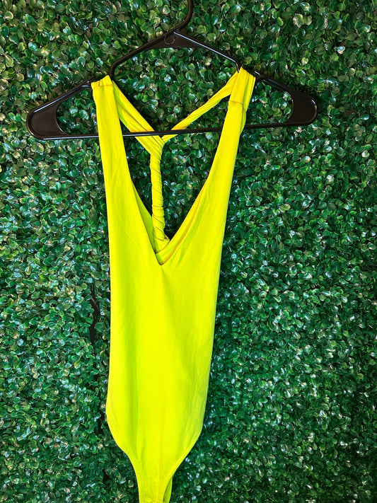 Lime V-neck Bodysuit