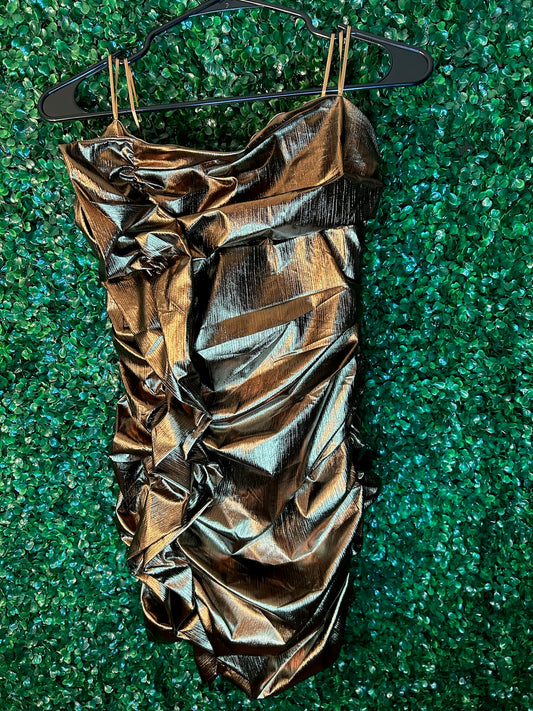 Bronze Mini Dress