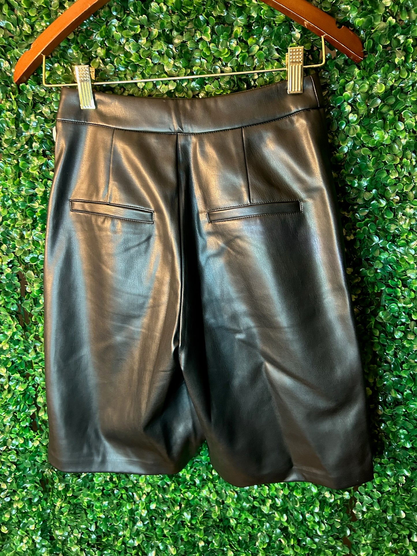 Stradivarius Faux Leather Shorts