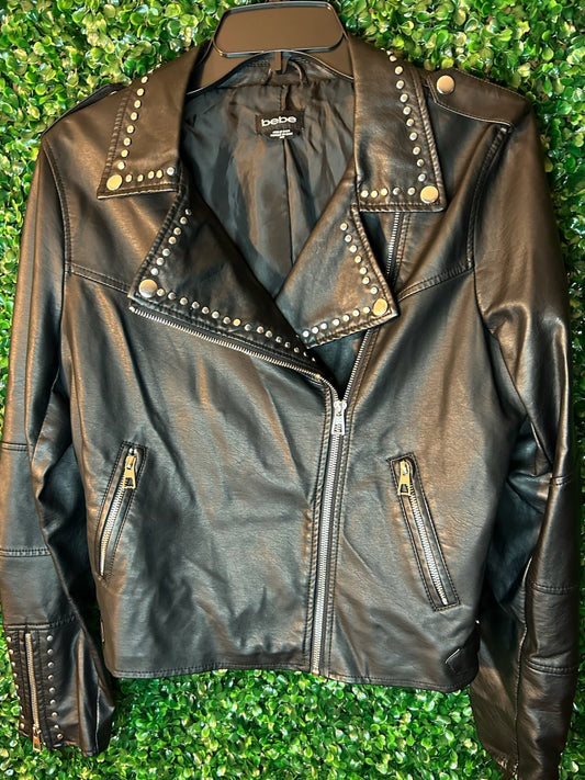 Bebe Black Faux Studded Jacket