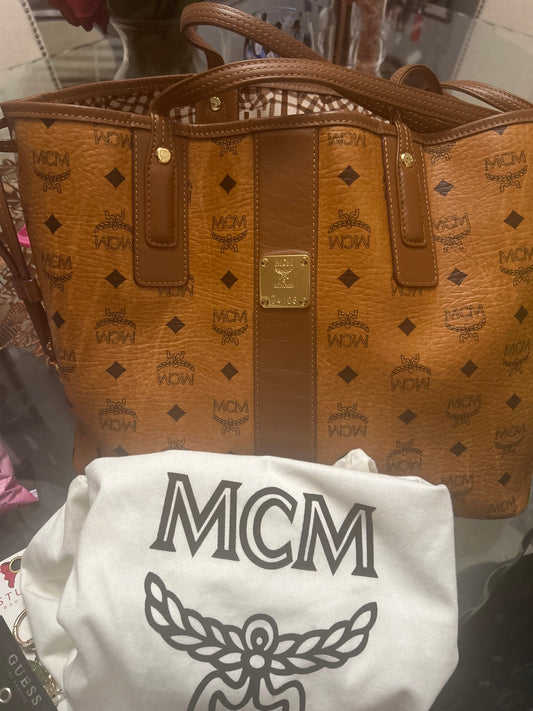 MCM Visetos Large Shopper Tote