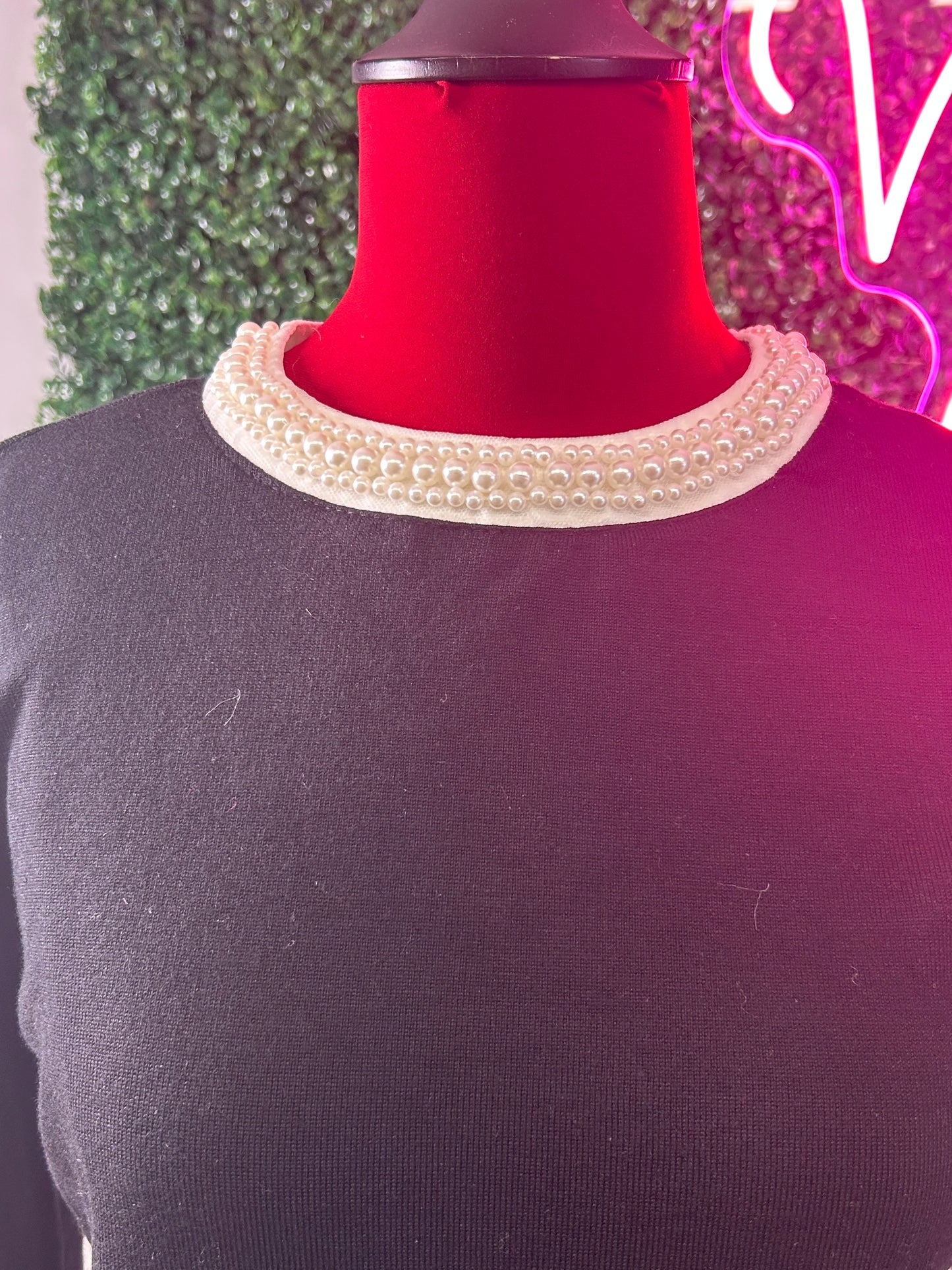 Bellini Black and Ivory Pearl sweater