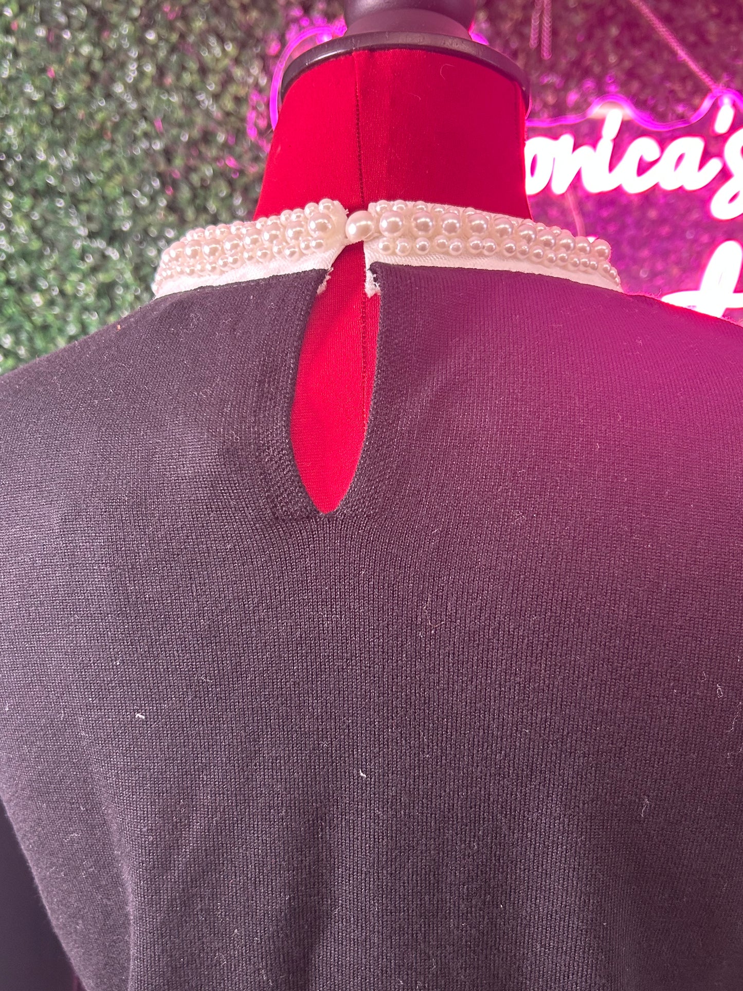Bellini Black and Ivory Pearl sweater