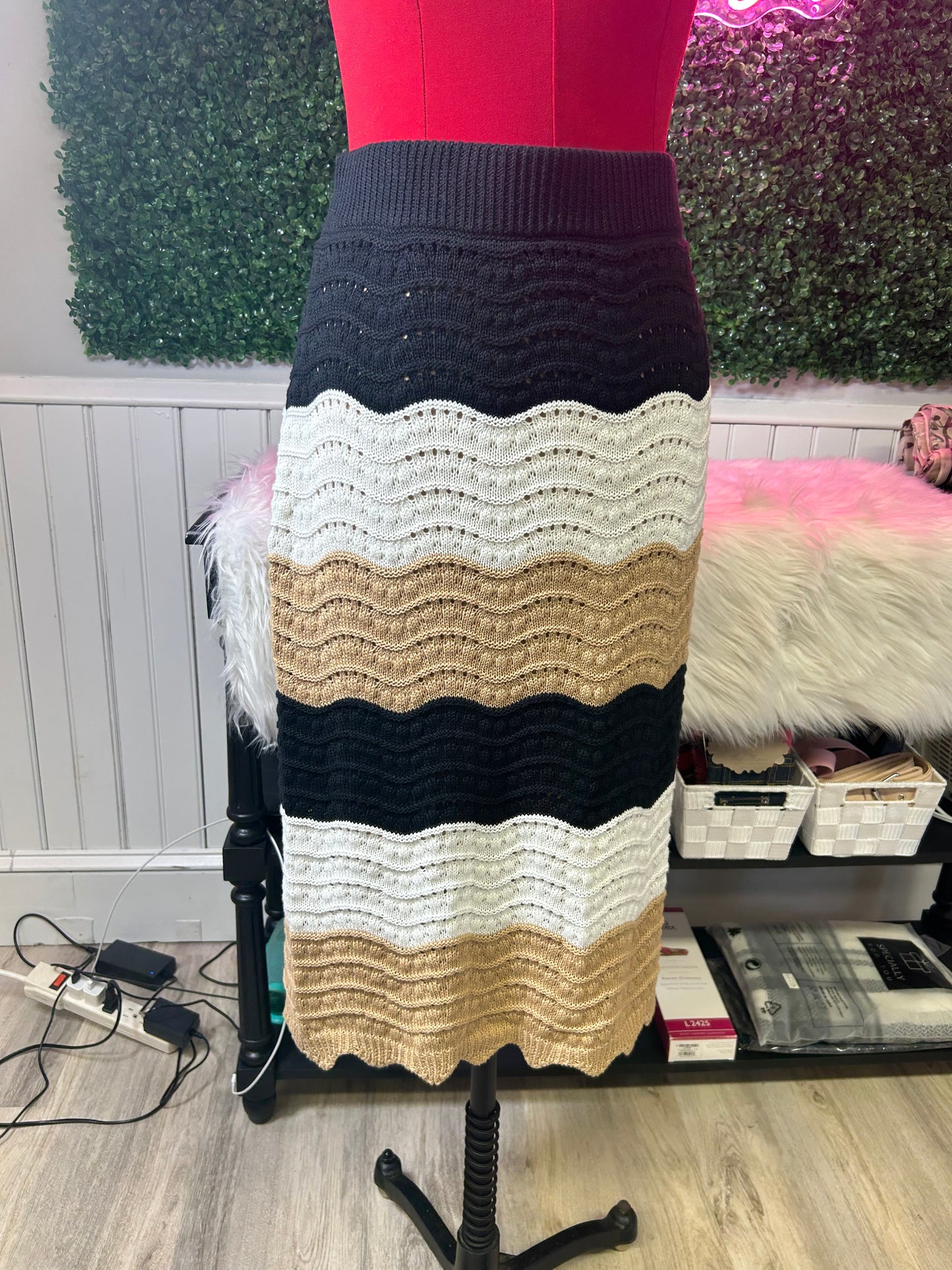 Cache Multi Color Knit Skirt