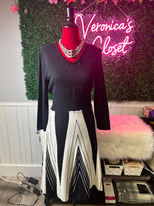 Spence Black and White Dress