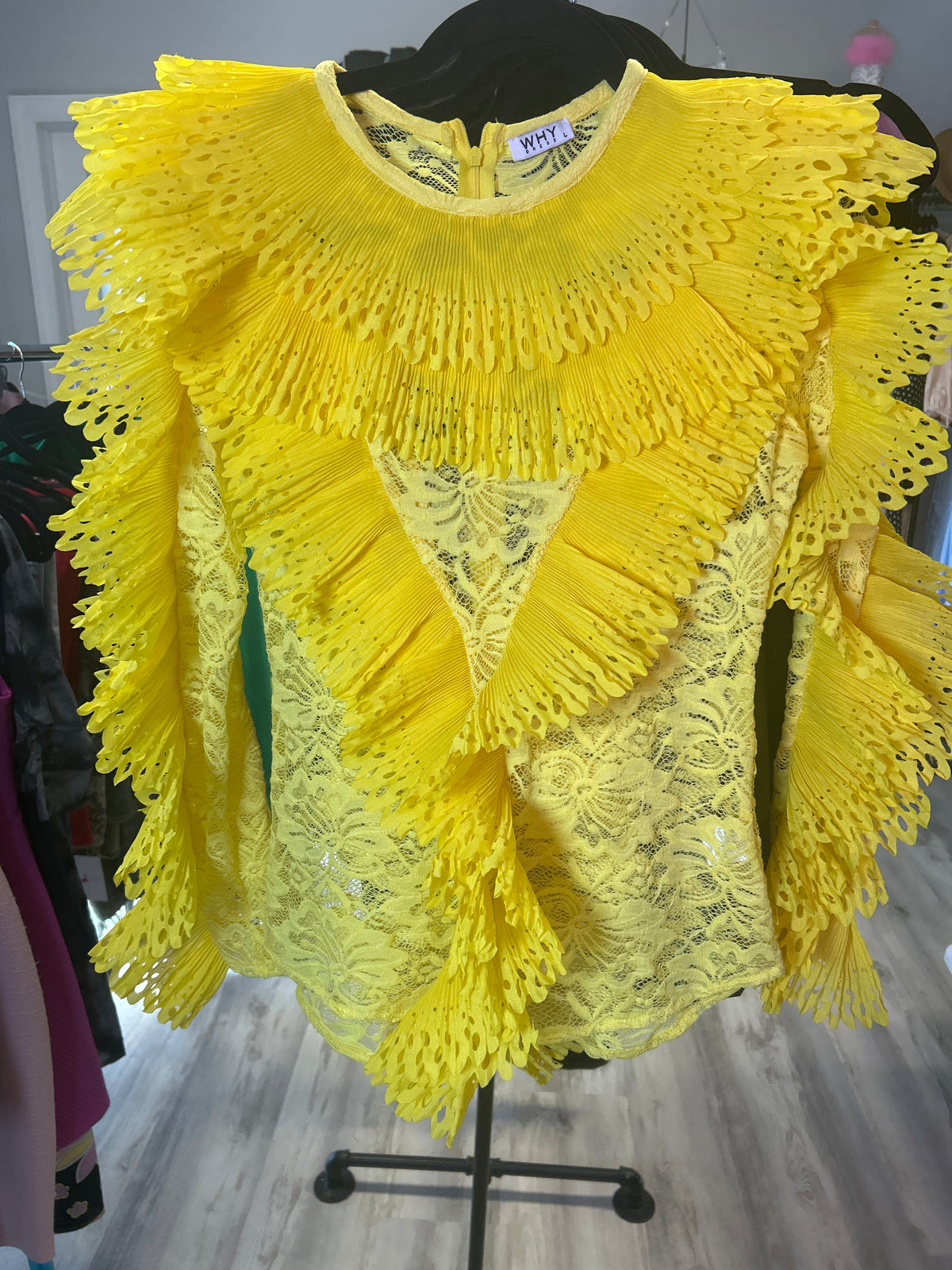 Yellow Ruffle and Lace